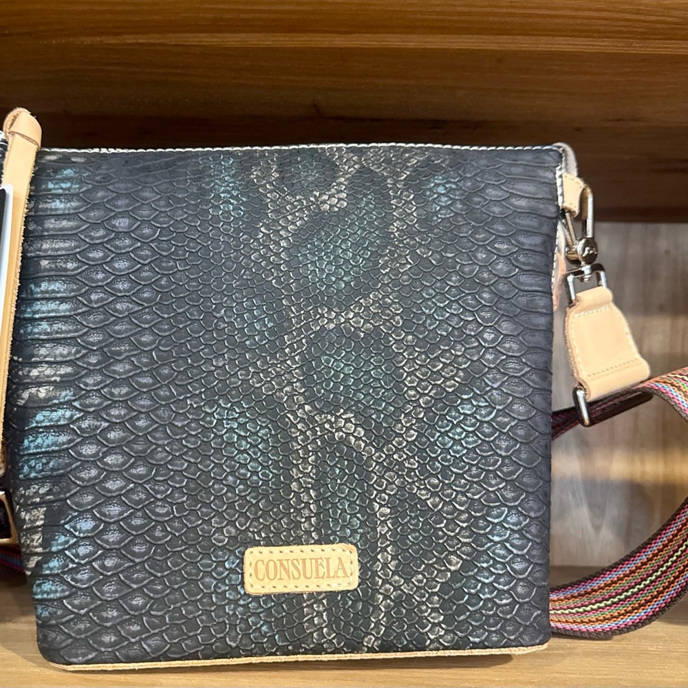 Consuela Black and Teal Crossbody Bag